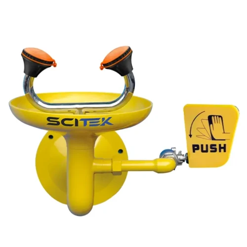 Wall-mounted Emergency Eye Wash, Glossy Epoxy Coated Surface EW-W3 Scitek Global